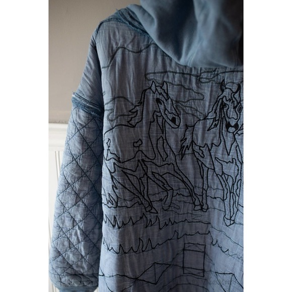 Free People Drive That Train Hoodie Horses Small NEW - Picture 7 of 7